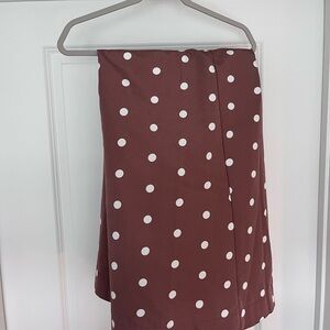 Old Navy Chocolate A-Line Skirt with White Dots